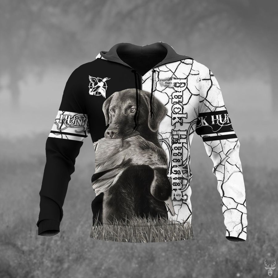 Duck Hunting Black And White Unique 3D Printed Sublimation Hoodie Hooded Sweatshirt Comfy Soft And Warm For Men Women S to 5XL CTC15011200