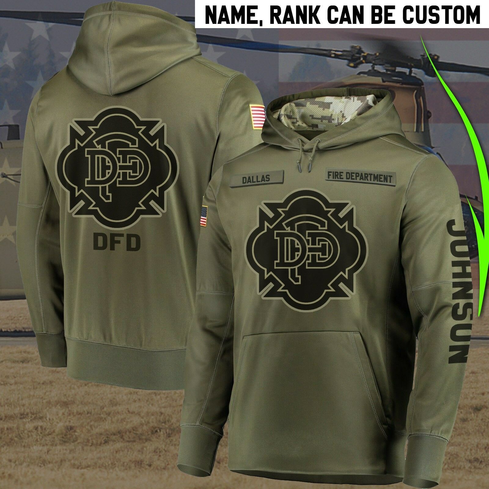 Dallas Fire Department Camo Unique Personalized 3D Printed Sublimation Hoodie Hooded Sweatshirt Comfy Soft And Warm For Men Women S to 5XL CTC16013289