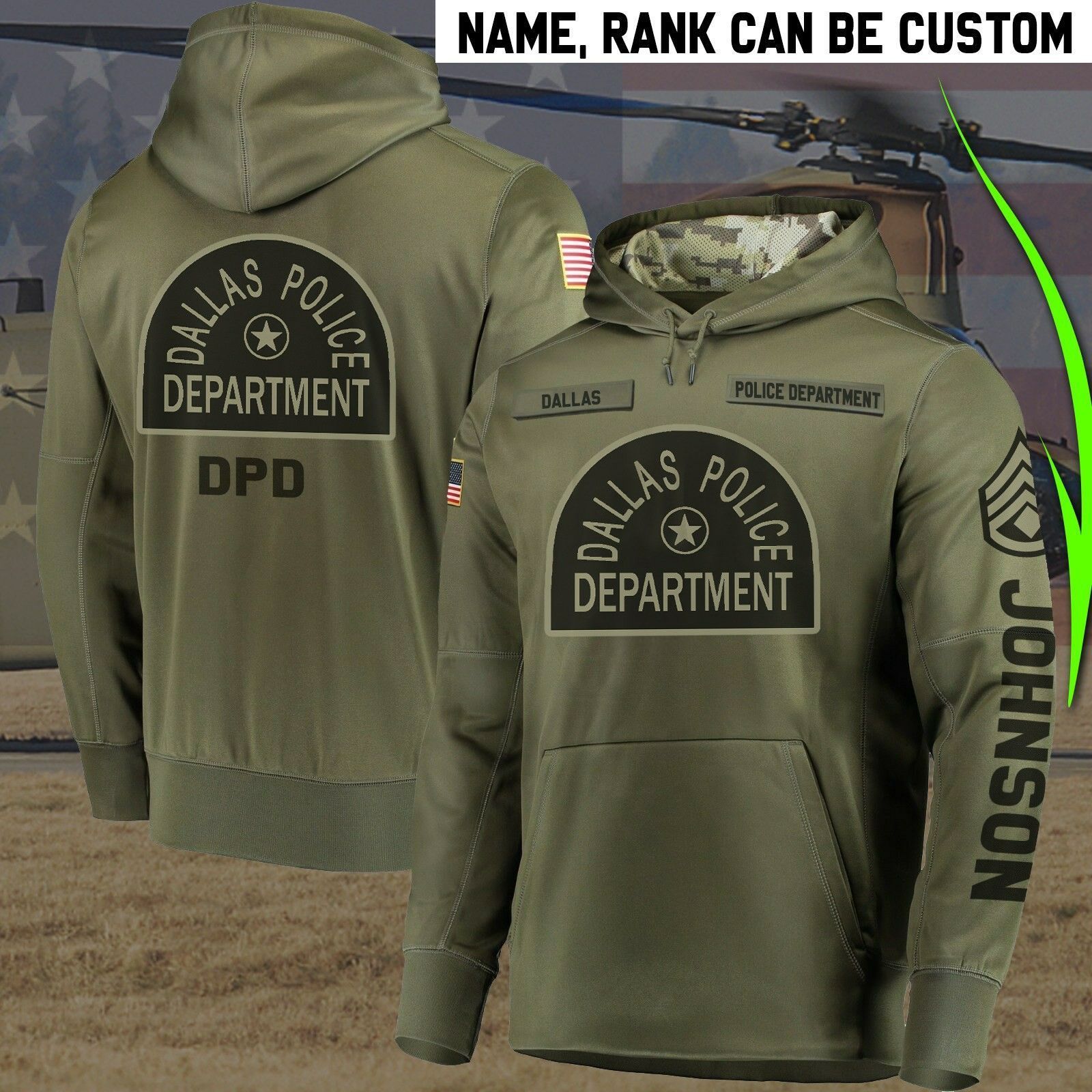 Dallas Police Department Camo Unique Personalized 3D Printed Sublimation Hoodie Hooded Sweatshirt Comfy Soft And Warm For Men Women S to 5XL CTC16013288