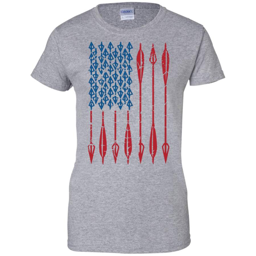 Archery USA American Flag Arrows Shirt ~ Hunting Bow Arrows Ladies T-Shirt – Teeever.com