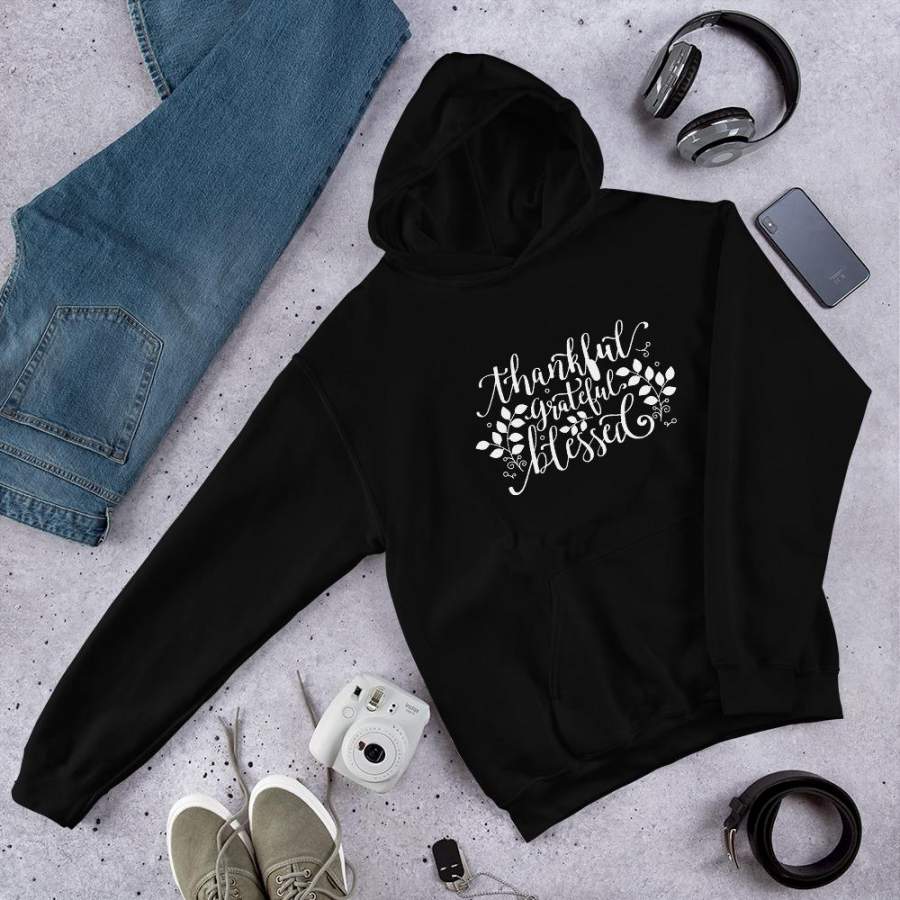 Thankful Grateful Blessed Thankful Thanksgiving Fall Teacher Man, Woman Hoodie Custom Graphic Design, Saying Quote, slogan Plus size, TeeEver