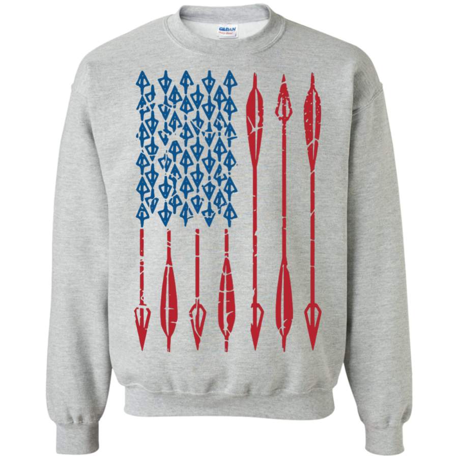 Archery USA American Flag Arrows Shirt ~ Hunting Bow Arrows Pullover Sweatshirt – Teeever.com