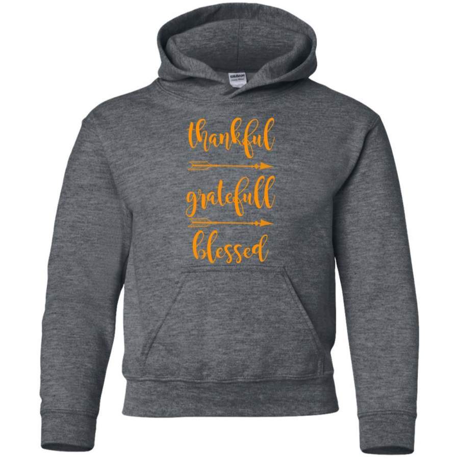 Thanksgiving shirt, Thankful Grateful Blessed Youth Hoodie