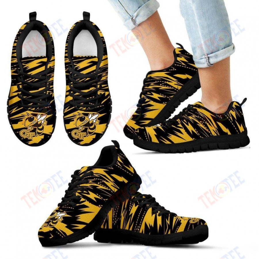 Mens Womens Georgia Tech Yellow Jackets Sneakers Brush Strong Cracking Comfortable Running Shoes For Men Women TDT732