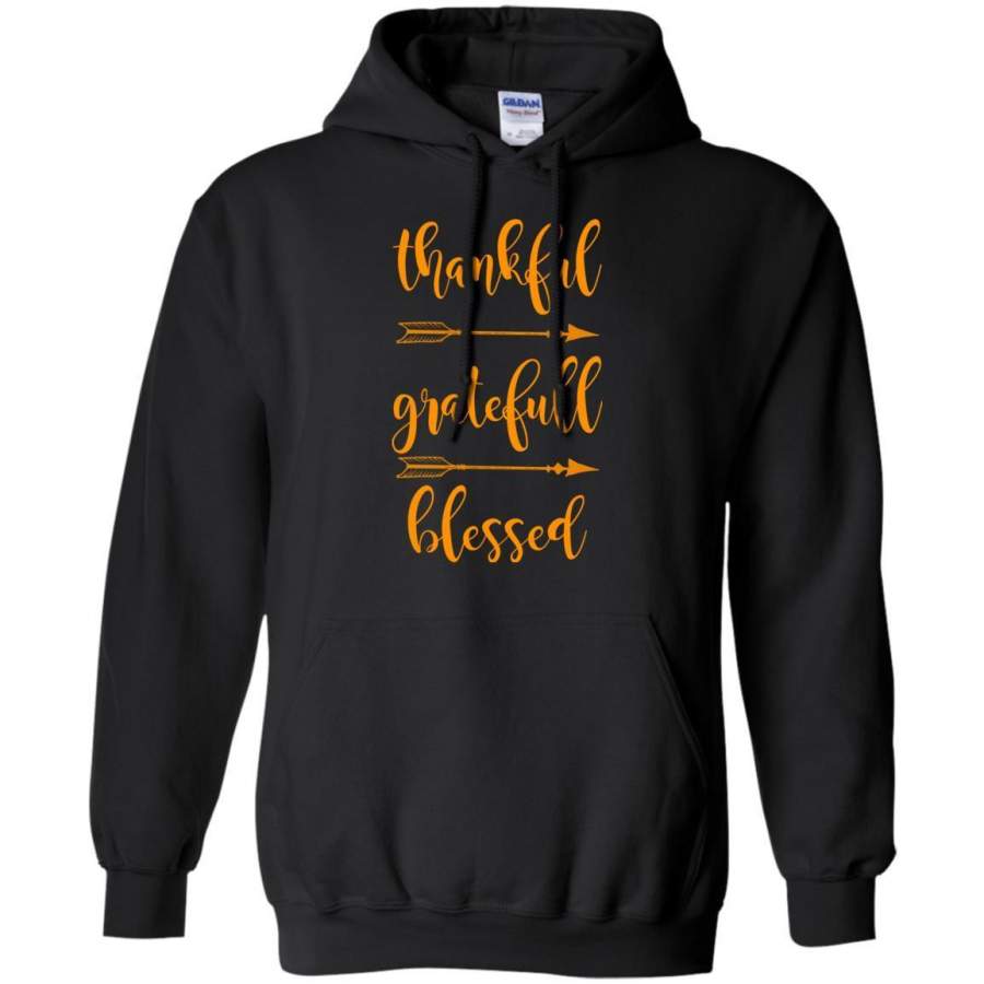 Thanksgiving shirt, Thankful Grateful Blessed Pullover Hoodie