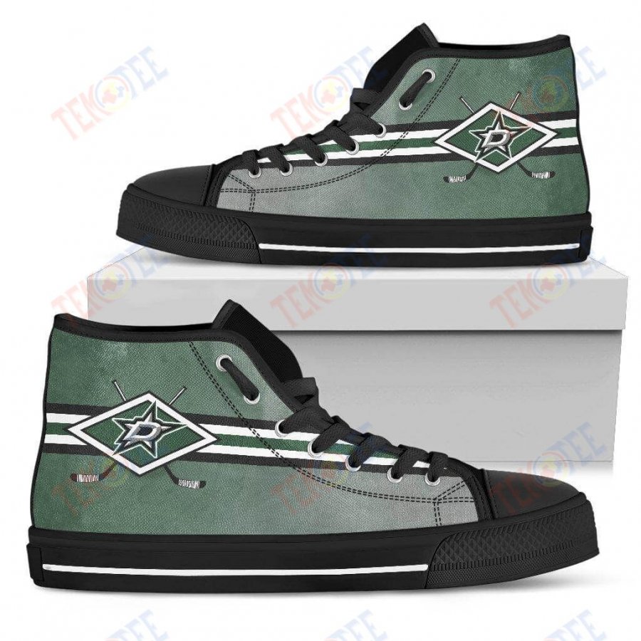 Mens Womens Dallas Stars High Top Shoes Double Stick Check Shoes TMT202