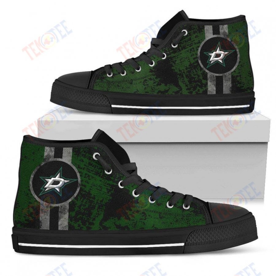 Mens Womens Dallas Stars High Top Shoes V1 Triple Stripe Bar Dynamictop Sports Shoes TMT557