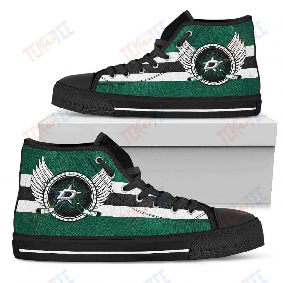 Mens Womens Dallas Stars Logo Vintage Biker Wings High Top Shoesshoes TMT731