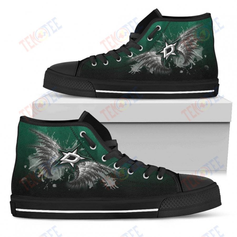 Mens Womens Dallas Stars High Top Shoes Angel Wings 3D Printable TMT297