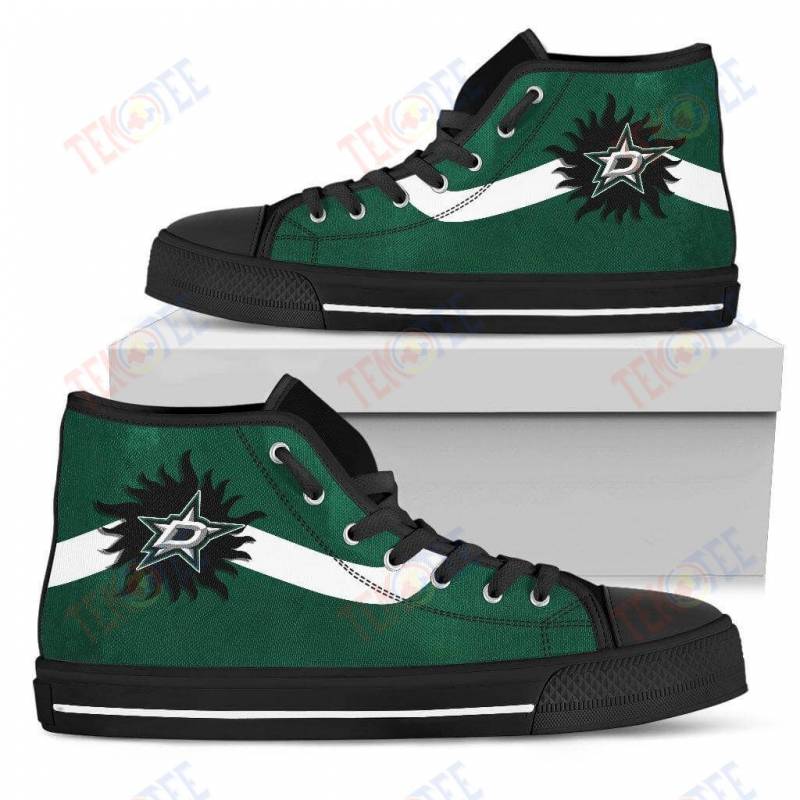 Mens Womens Dallas Stars High Top Shoes Simple Van Sun Flameshoes TMT441