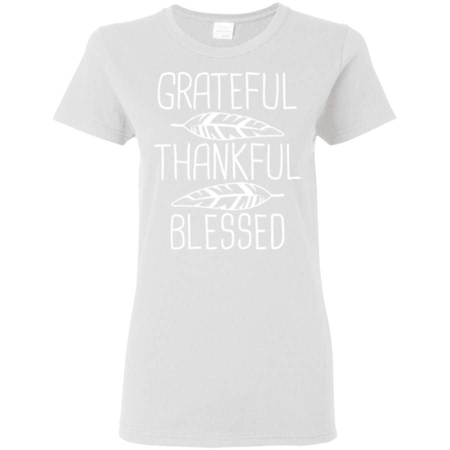 Women Grateful Thankful Blessed Thanksgiving Shirt Women T-Shirt