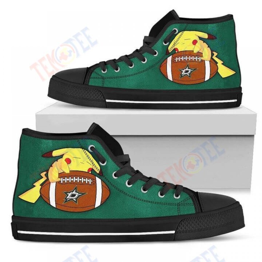 Mens Womens Pikachu Laying On Ball Dallas Stars High Top Shoes TMT145