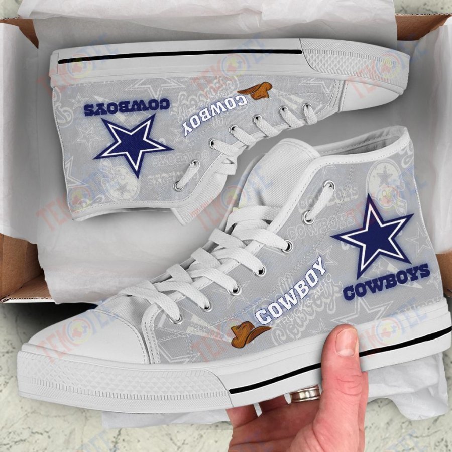 Mens Womens Dallas Cowboys High Top Convers Shoes White Sole Black Sole High Top Convers Shoes Dallas Cowboysconvers TDT924