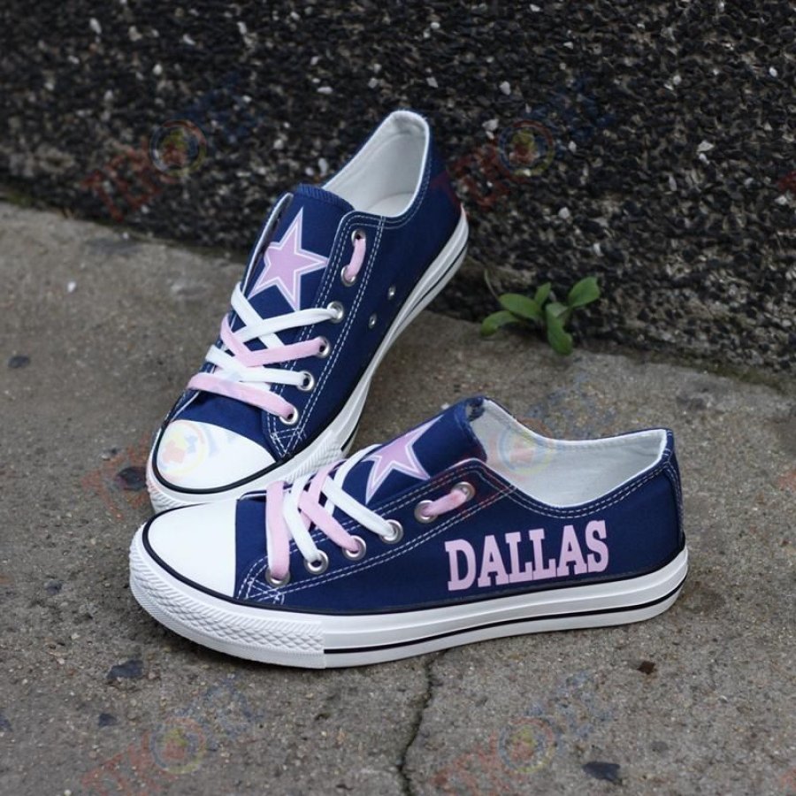 Mens Womens Dallas Cowboys Low Top Cowboys Running Shoes Tennis Shoes Low Top Shoes Custom Print Footwear Converse Sneakers TMT131