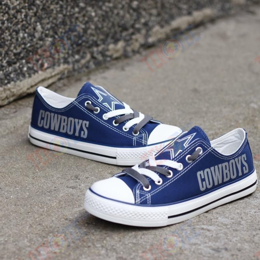 Mens Womens Dallas Cowboys Low Top Cowboys Running Shoes Tennis Shoes Low Top Shoes Custom Print Footwear Converse Sneakers TMT529