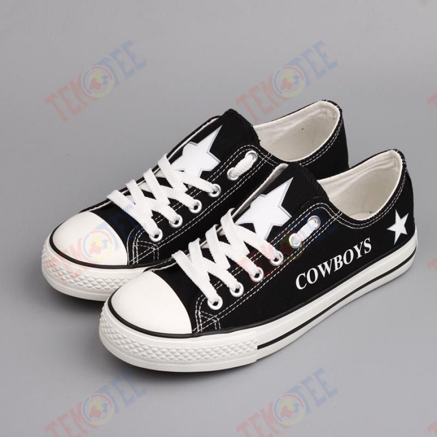 Mens Womens Dallas Cowboys Low Top Cowboys Running Shoes Tennis Shoes Low Top Shoes Custom Print Footwear Converse Sneakers TMT267