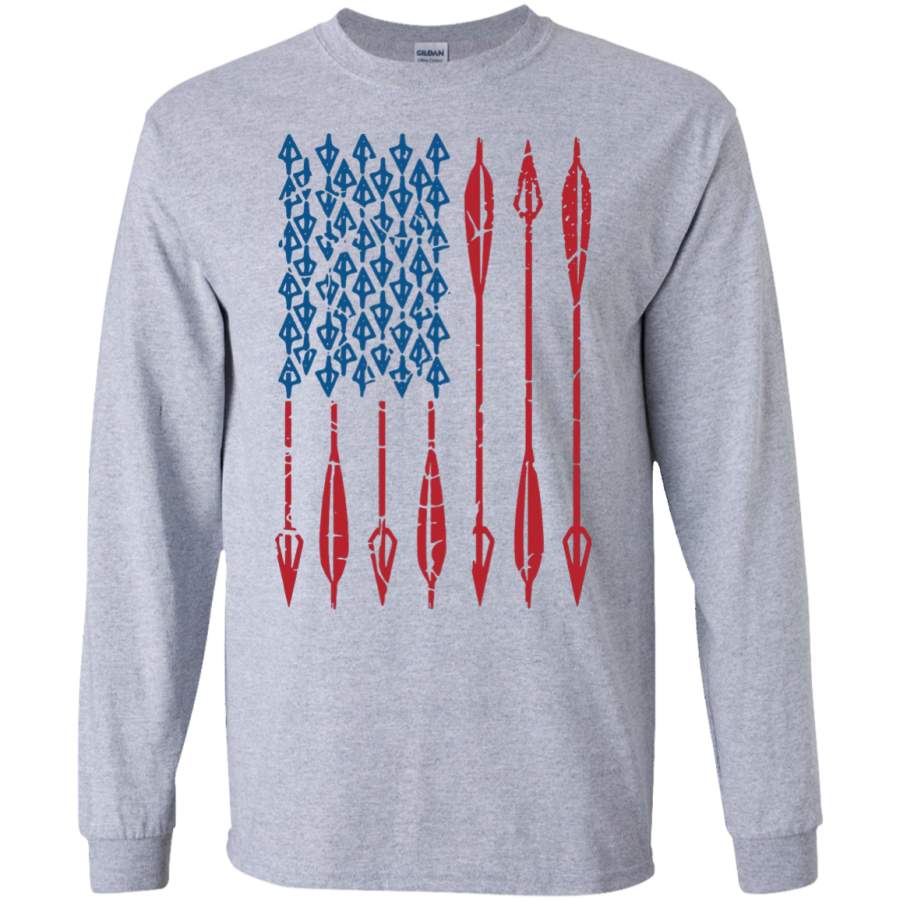 Archery USA American Flag Arrows Shirt ~ Hunting Bow Arrows LS Ultra Cotton Tshirt