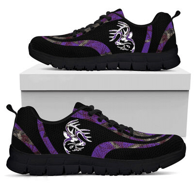 Hunting Deep Purple Camo Deer Sneakers Shoes