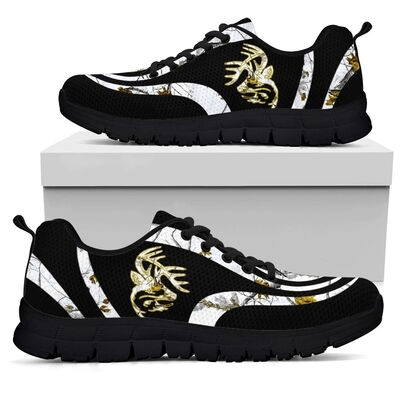 Black Hunting White Camo Deer Sneakers Shoes