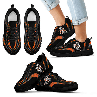 Black Hunting Orange Camo Deer Sneakers Shoes