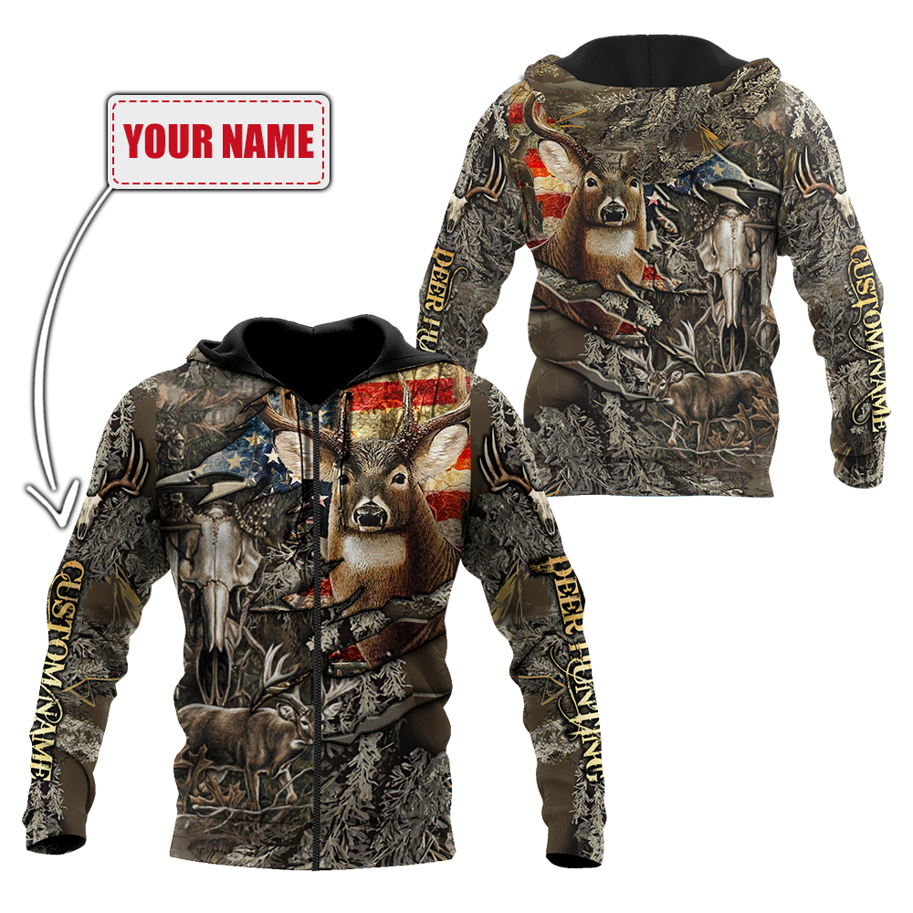 Deer Hunting Personalized Name 3D All Over Printed Shirts MH20052103