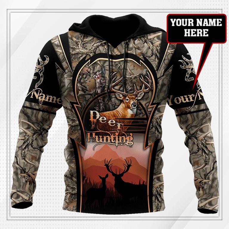 Deer Hunting Persionalized Name 3D All Over Printed Shirts