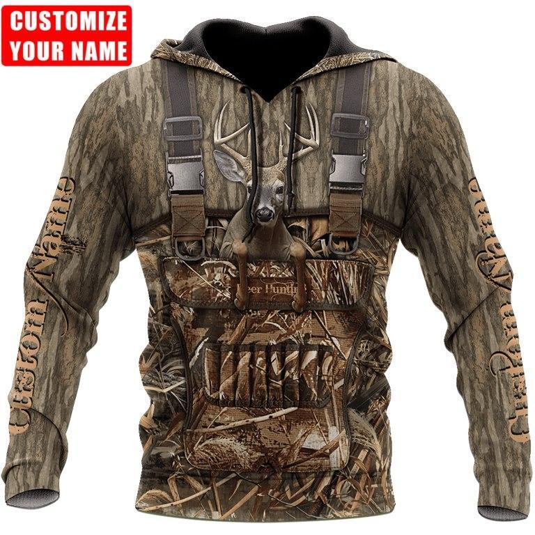 Deer Hunting Personalized Name 3D All Over Printed Shirts