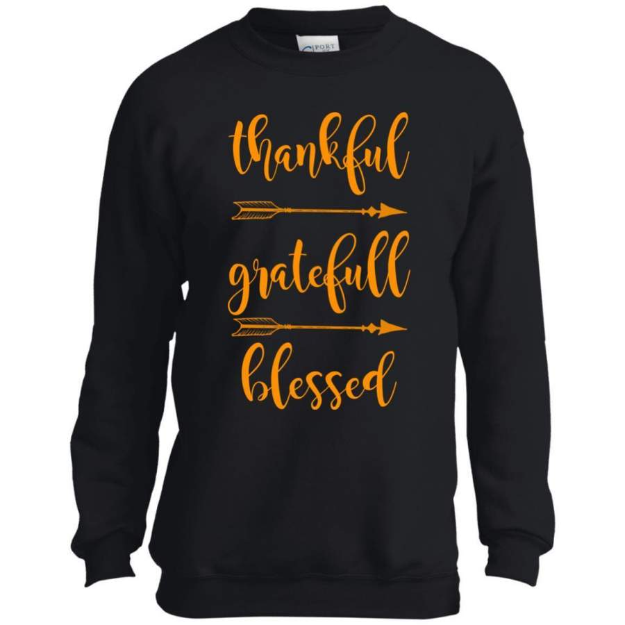 Thanksgiving shirt, Thankful Grateful Blessed Youth Sweatshirt