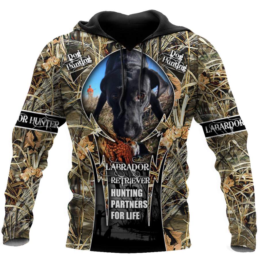 Hunting Labrador 3D Over Printed Unisex Deluxe Hoodie ML