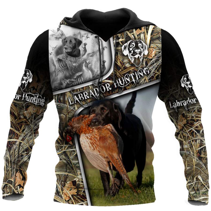 Labrador Hunting 3D Over Printed Unisex Deluxe Hoodie ML