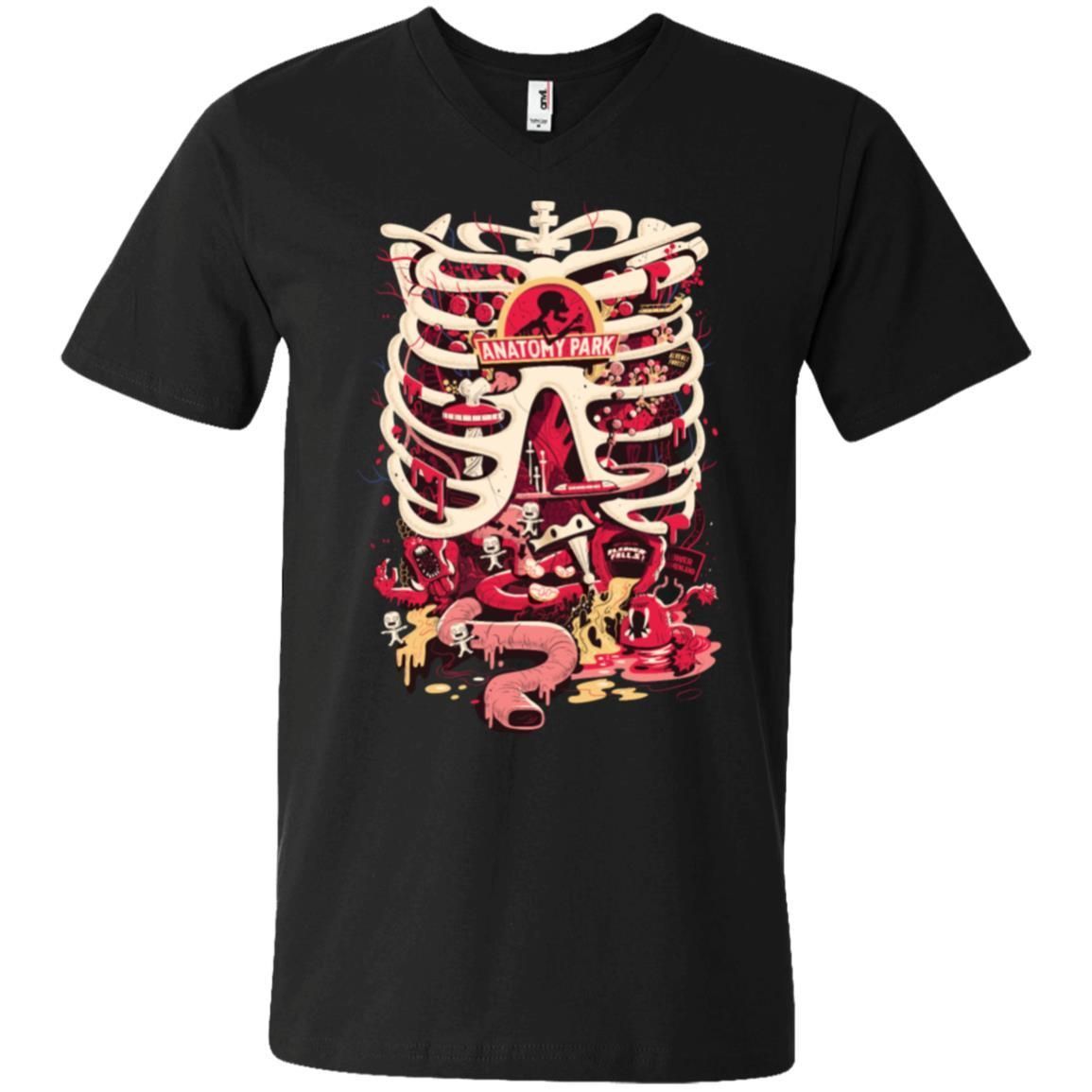 Rick And Morty Anatomy Park Skeleton Men V-Neck T-Shirt