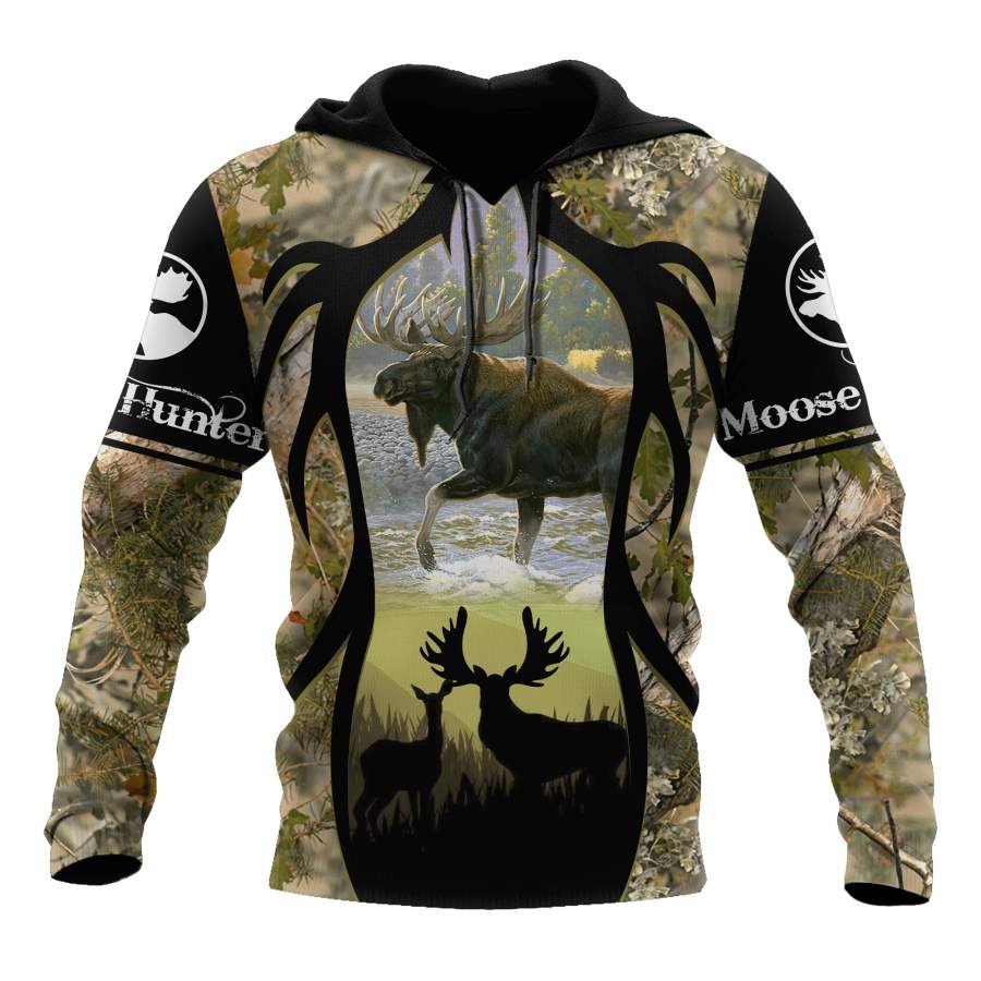 Camo Moose Hunting 3D All Over Printed Hoodie Shirt MP14092008S1