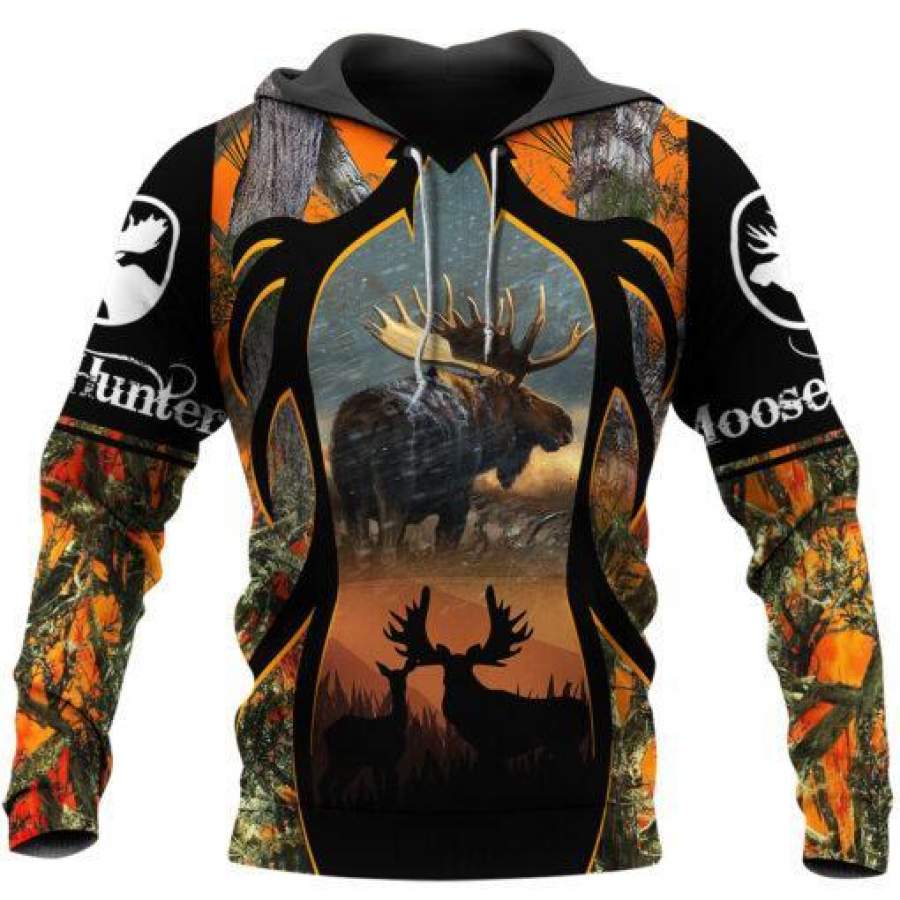 Camo Moose Hunting 3D All Over Printed Hoodie Shirt For Men and Women MP14092008