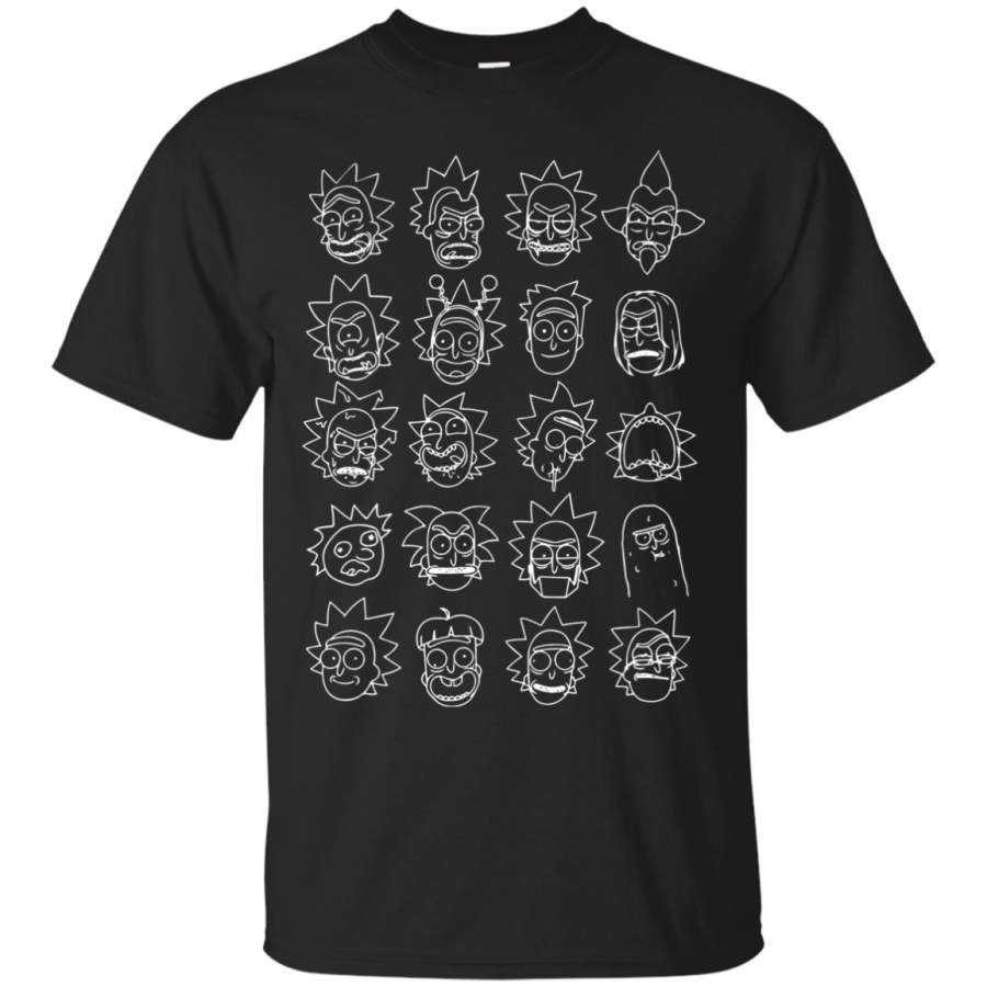 The Many Faces Of Rick – Rick and Morty Men/Women T shirt