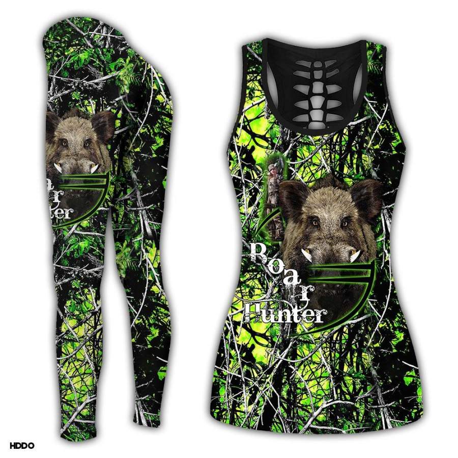 Boar Hunting Camo Green Combo Tank Top + Legging TA043004