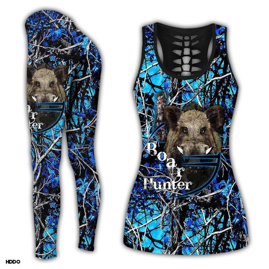 Boar Hunting Blue Camo Combo Tank Top + Legging TA043002