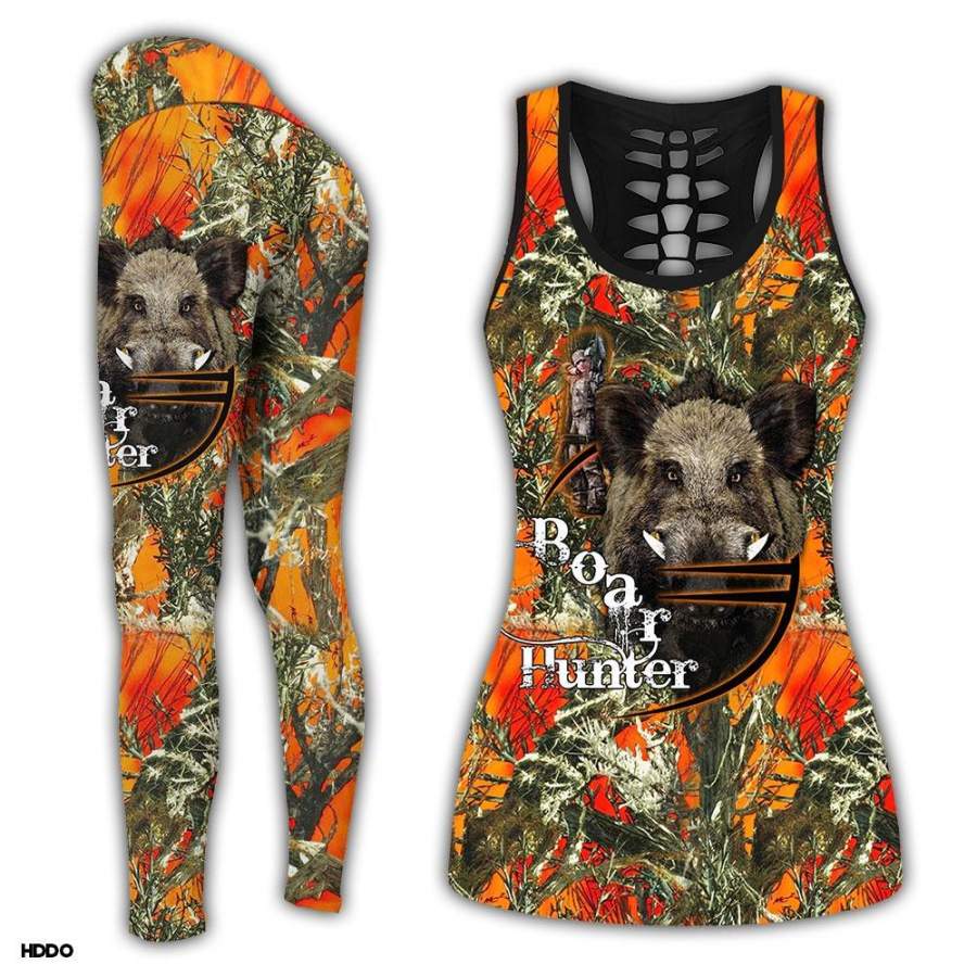 Boar Hunting Camo Orange Combo Tank Top + Legging TA043005