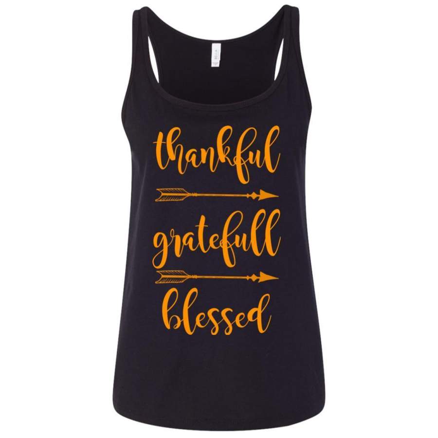 Thanksgiving shirt, Thankful Grateful Blessed Ladies’ Tank