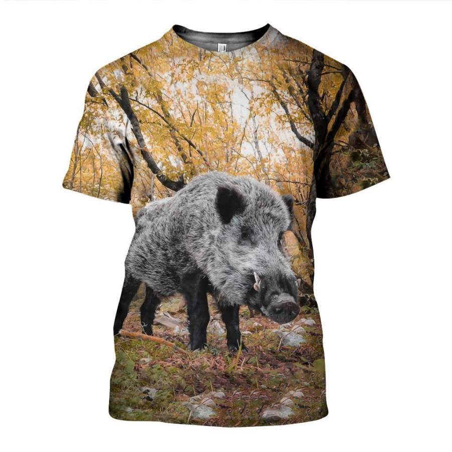 3D All Over Printed Autumn Hunting Boar Shirts and Shorts