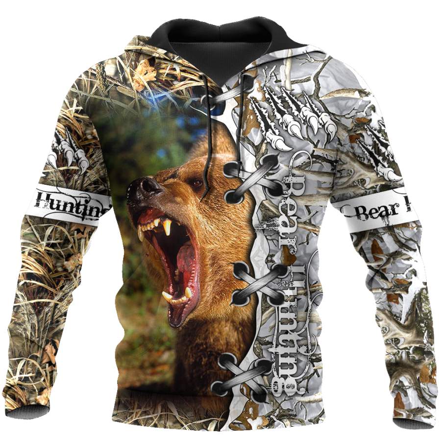 BEAR HUNTING CAMO 3D ALL OVER PRINTED SHIRTS FOR MEN AND WOMEN Pi061201 PL