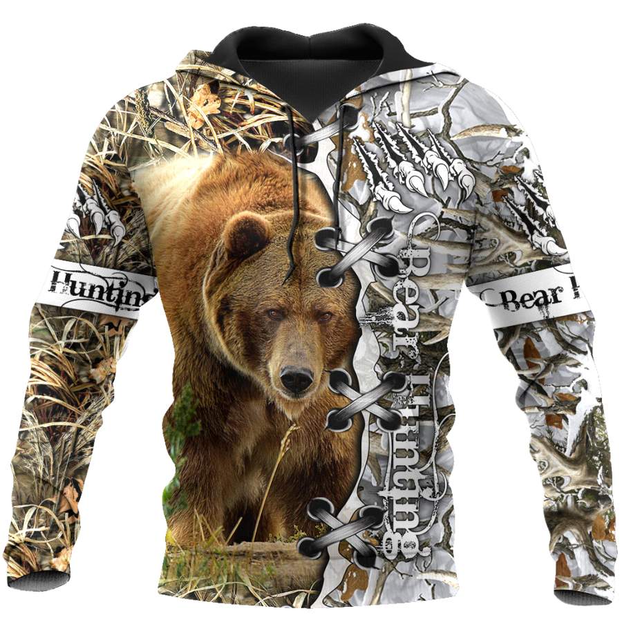 BEAR HUNTING CAMO 3D ALL OVER PRINTED SHIRTS FOR MEN AND WOMEN Pi061202 PL