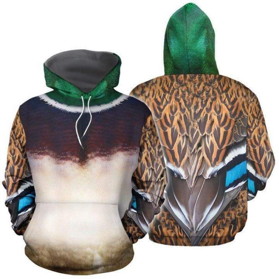 Male Mallard Duck Costume Duck Hunting 3D All Over Printed Shirts for Men and Women TT311001