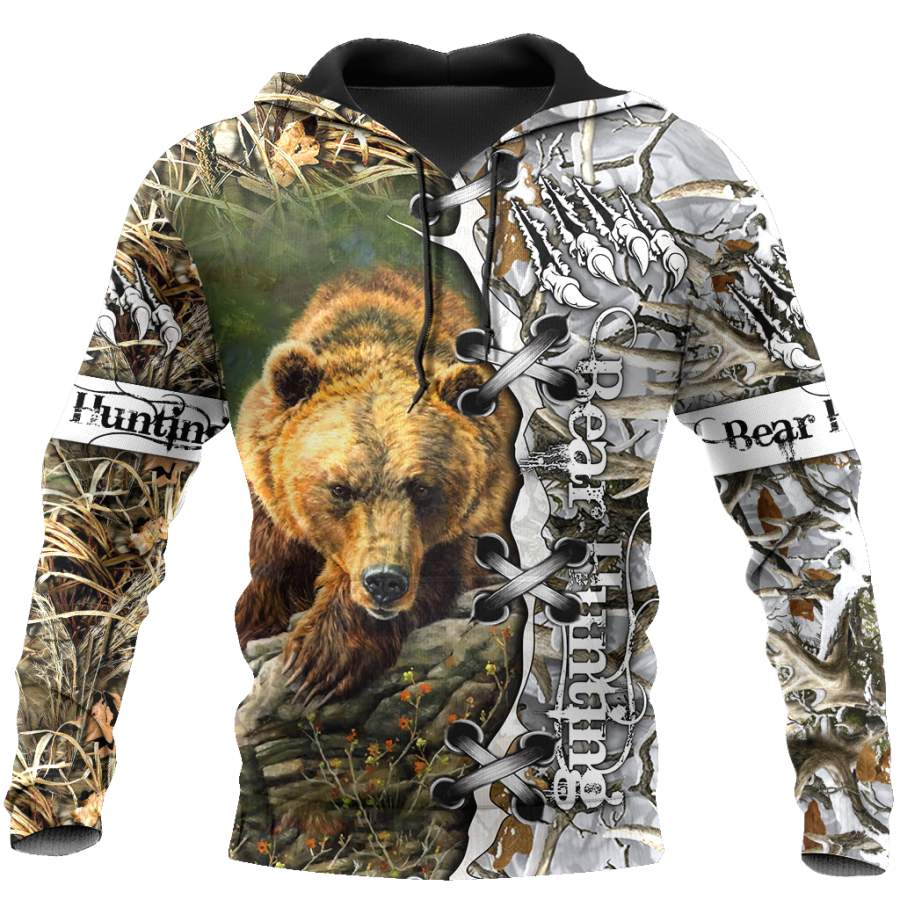 BEAR HUNTING CAMO 3D ALL OVER PRINTED SHIRTS FOR MEN AND WOMEN Pi061203 PL