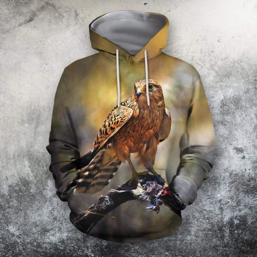 3D All Over Print Animals Hawks Hunting Hoodie