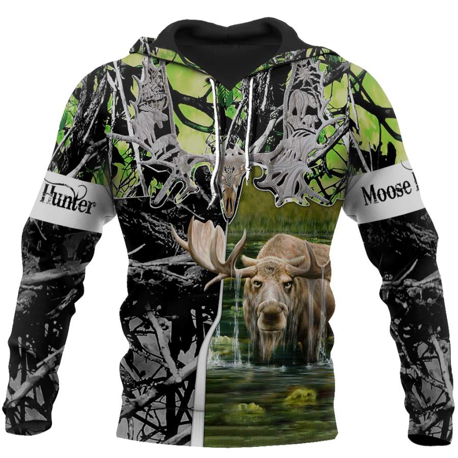 Beutiful moose hunting camo 3D all over printed shirts for man and women JJ161202 PL