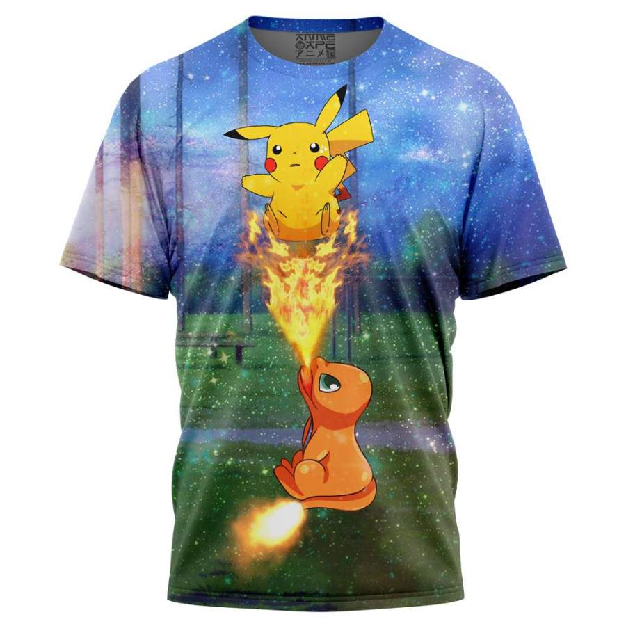 Charizard Attack Pikachu Pokemon T-Shirt