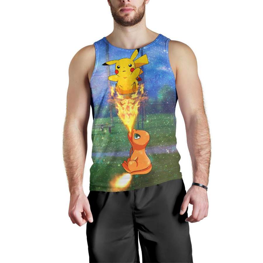 Charizard Attack Pikachu Pokemon Premium Tank Top