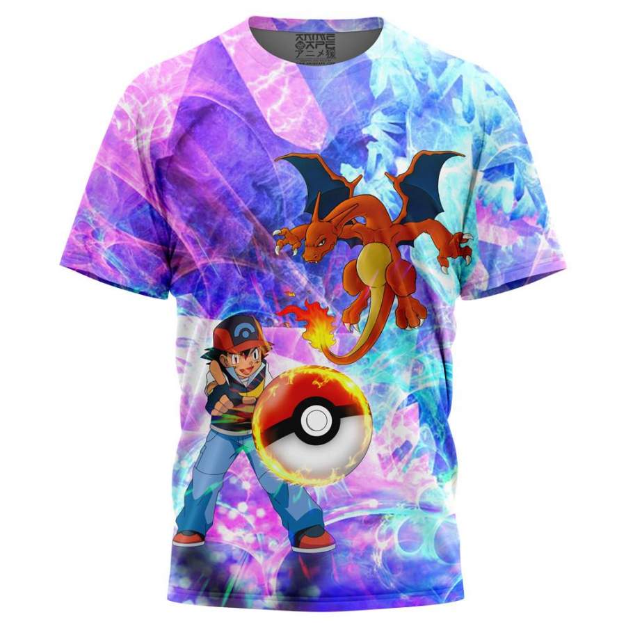 Ash & Charizard Pokemon T-Shirt