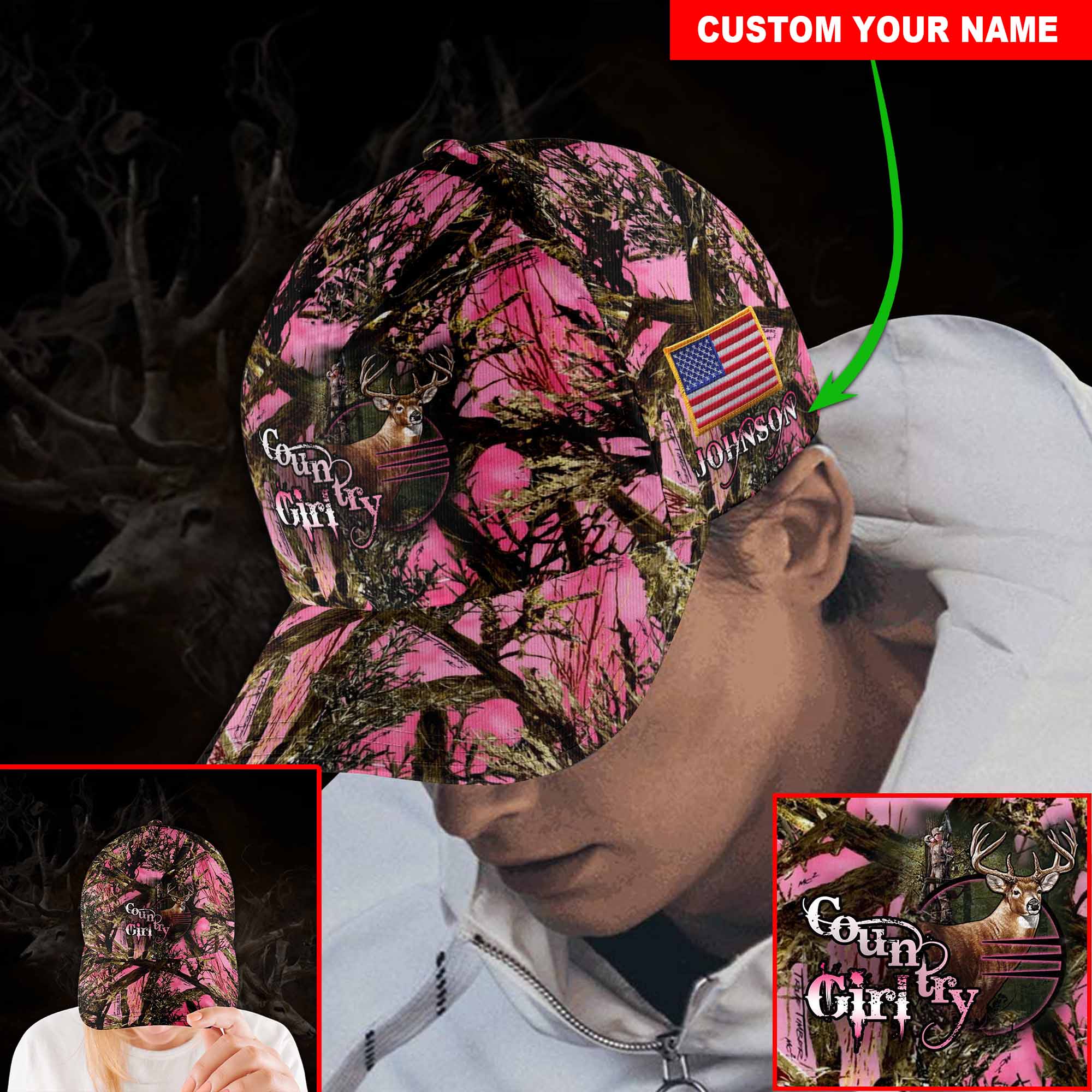 Custom Cap M17 ?C Deer Hunter Love Hunting-Custom Your Cap All Over Printed