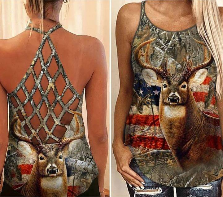 Hunting Girl Criss-Cross Open Back Camisole Tank Top